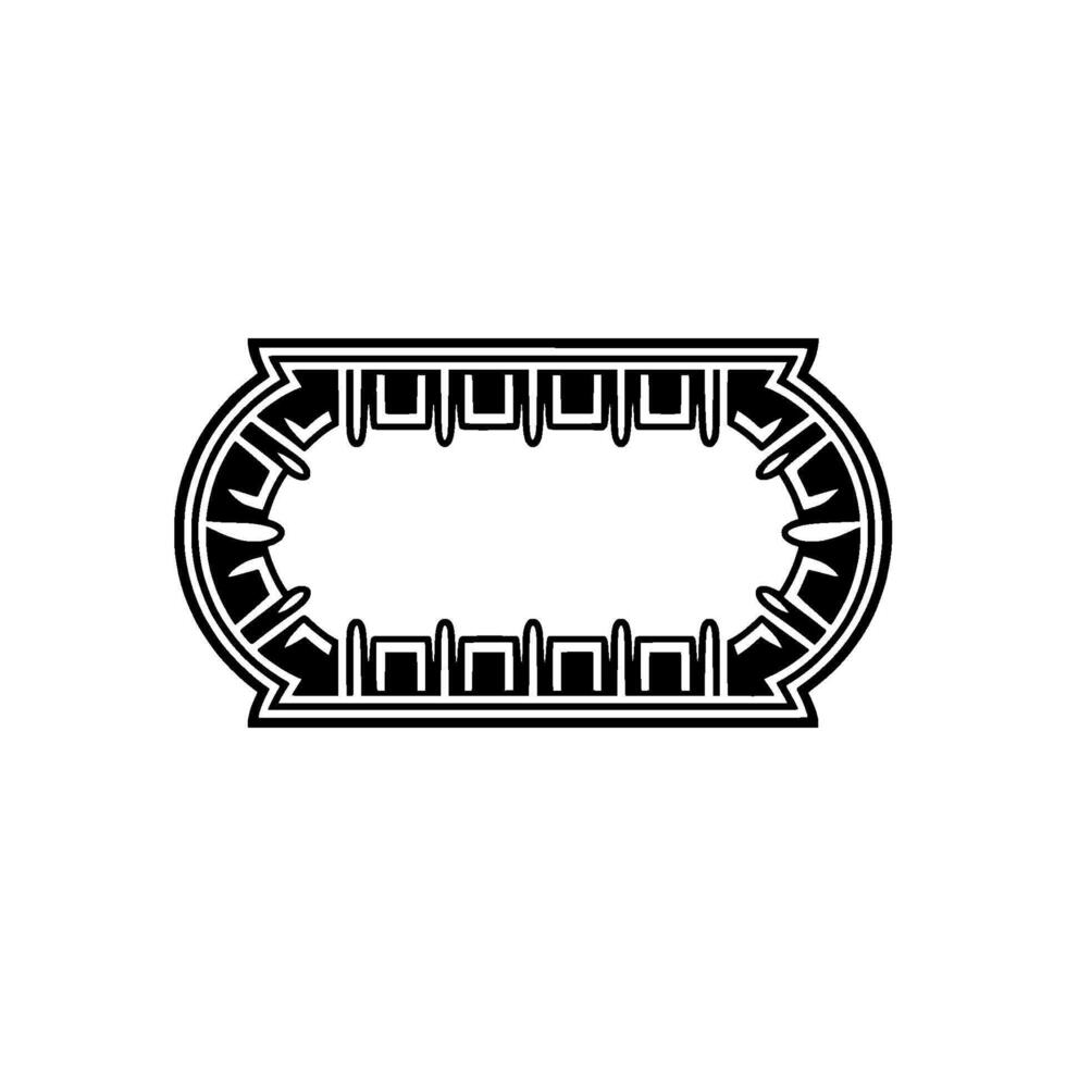Art Deco Oval Frame, Geometric Ornamentation, Vintage, Retro vector