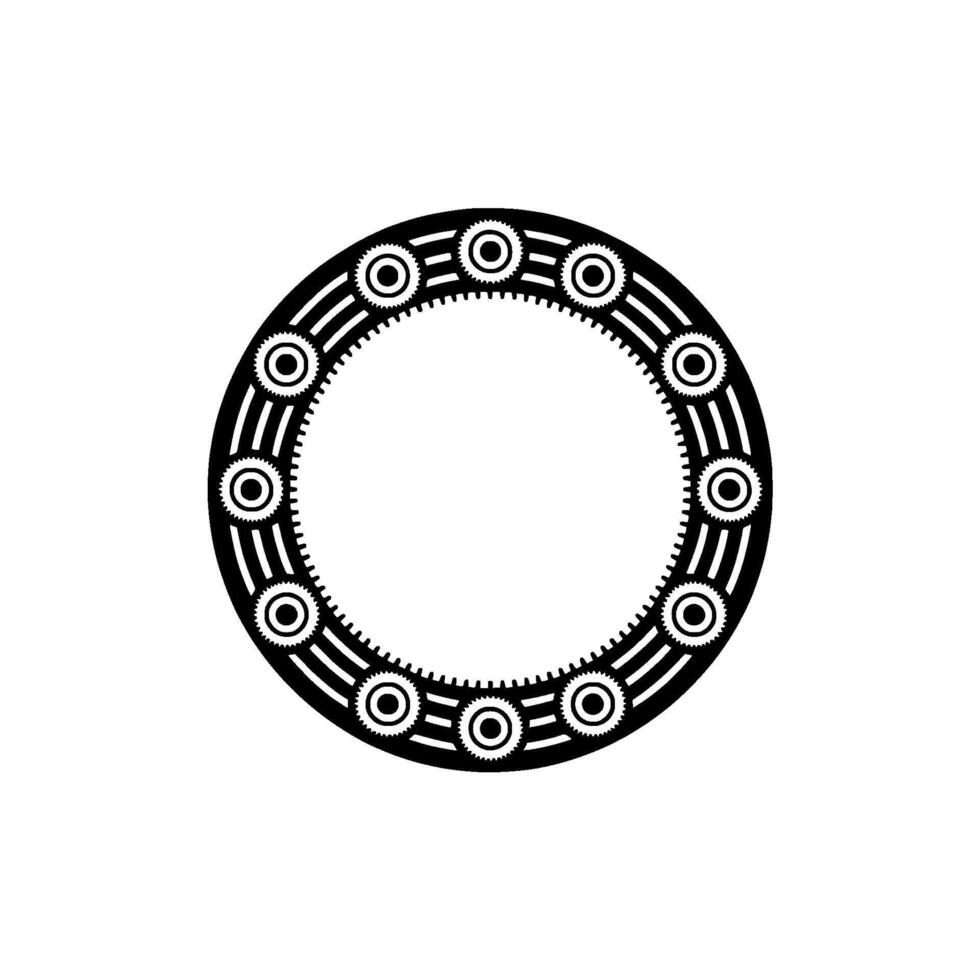 Circular Gear Motif, Minimalist, Industrial Aesthetic vector