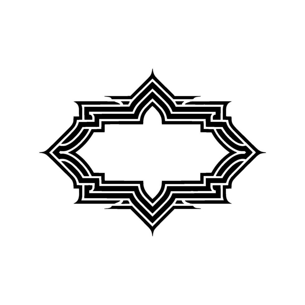 Geometric Deco Frame, Elegant Outline, Minimalist - Stylized vector