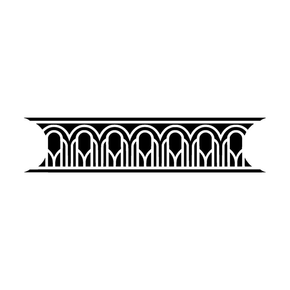 Art Deco Linear Ornament Border, Geometric vector