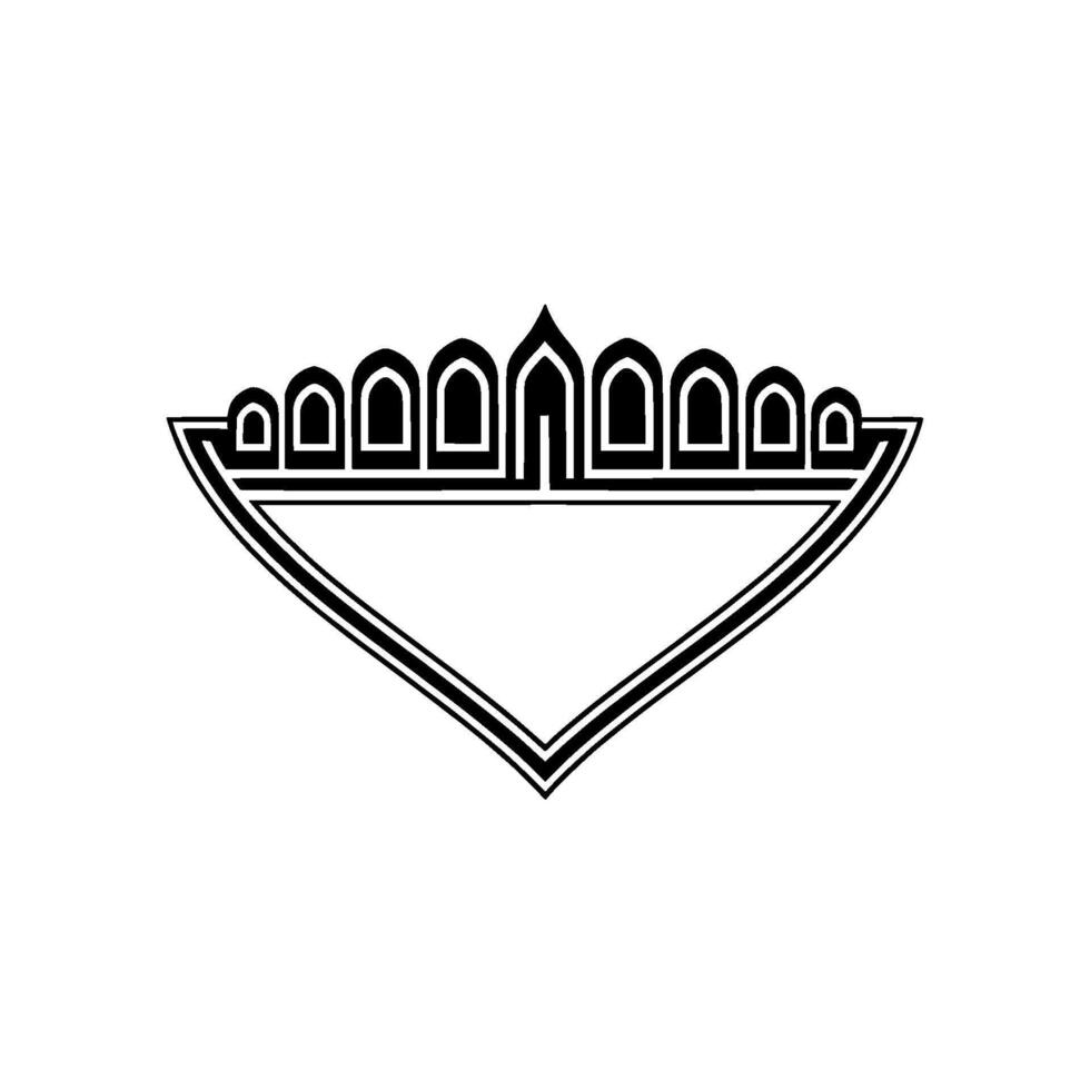Geometric Deco Arch, Minimalist Black White vector