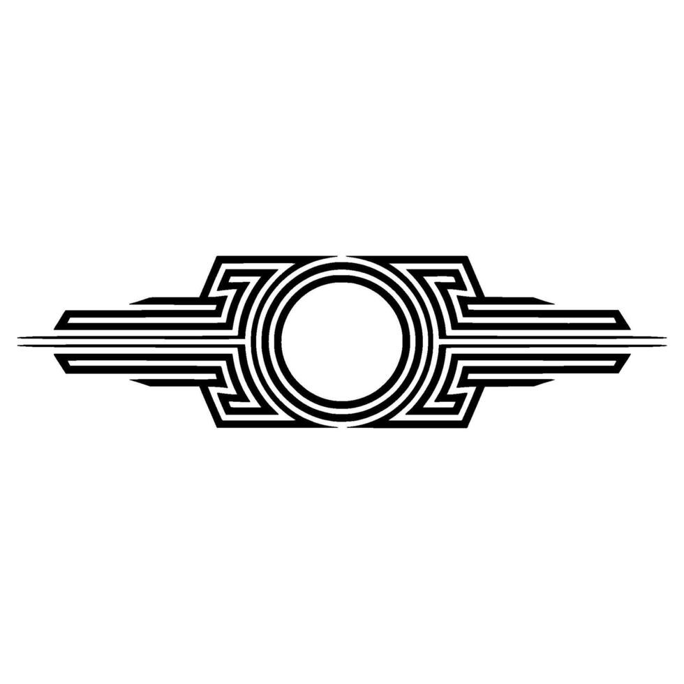 Art Deco Circular Emblem - Streamlined Geometry vector