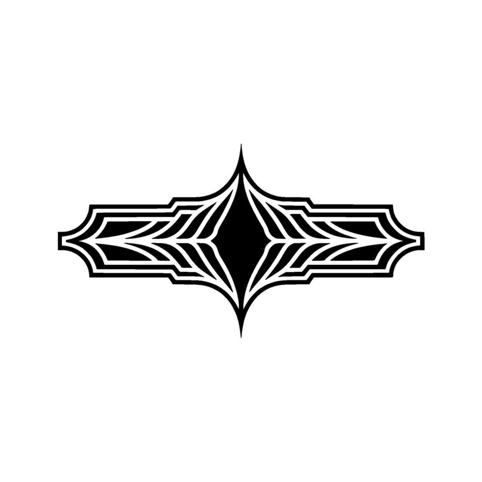 Geometric Tribal Emblem, Dark Silhouette, Abstract vector