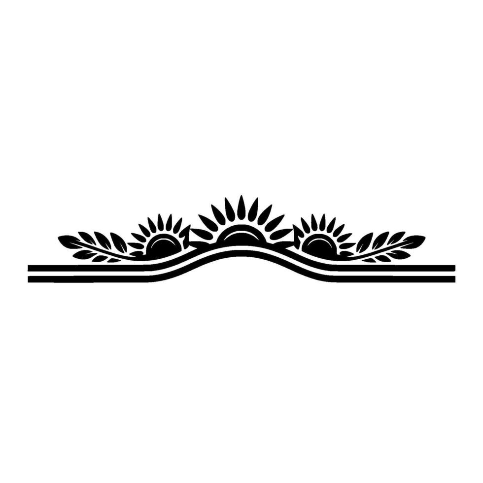 Stylized Sunrise Border, Vintage Illustration vector