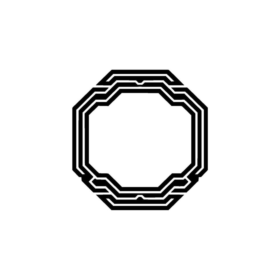 Geometric Octagon Frame, Minimalist, Modern vector