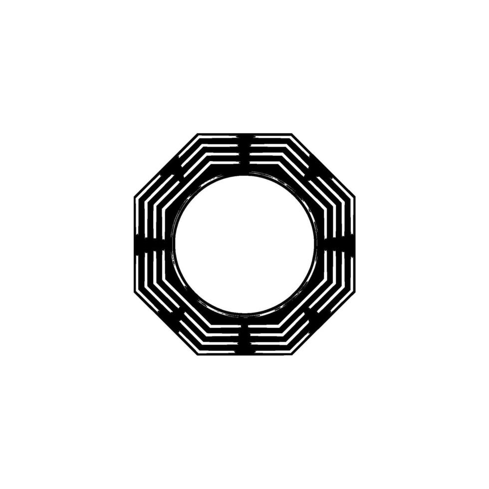 Geometric Octagon, Minimalist, Negative Space vector