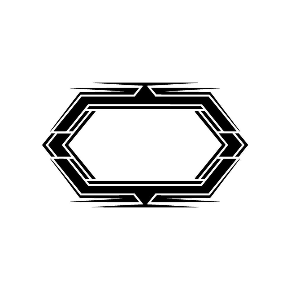 Geometric Hexagon Frame, Streamlined, Modern Emblem vector