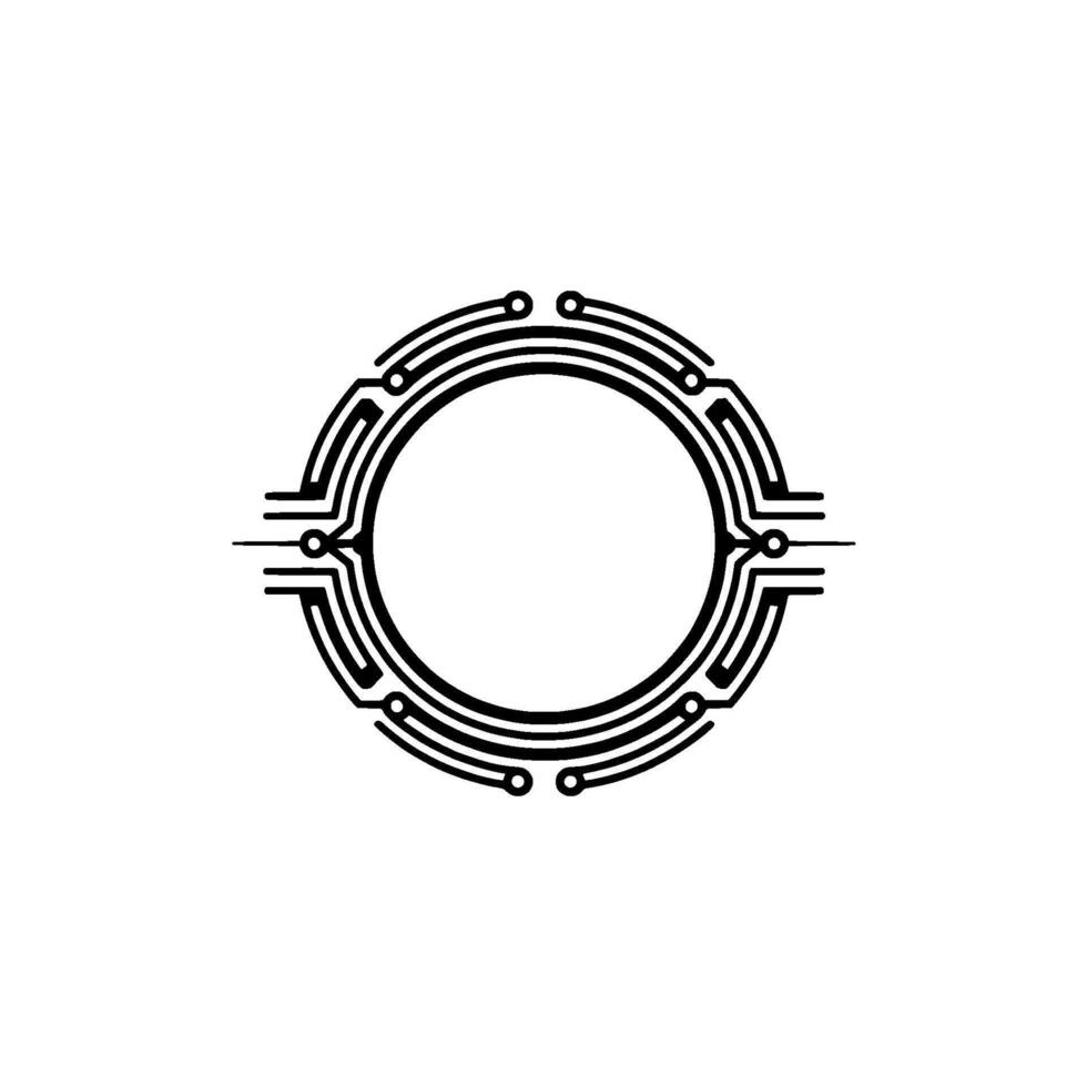 Geometric Circuit Frame, Minimalist, Futuristic vector