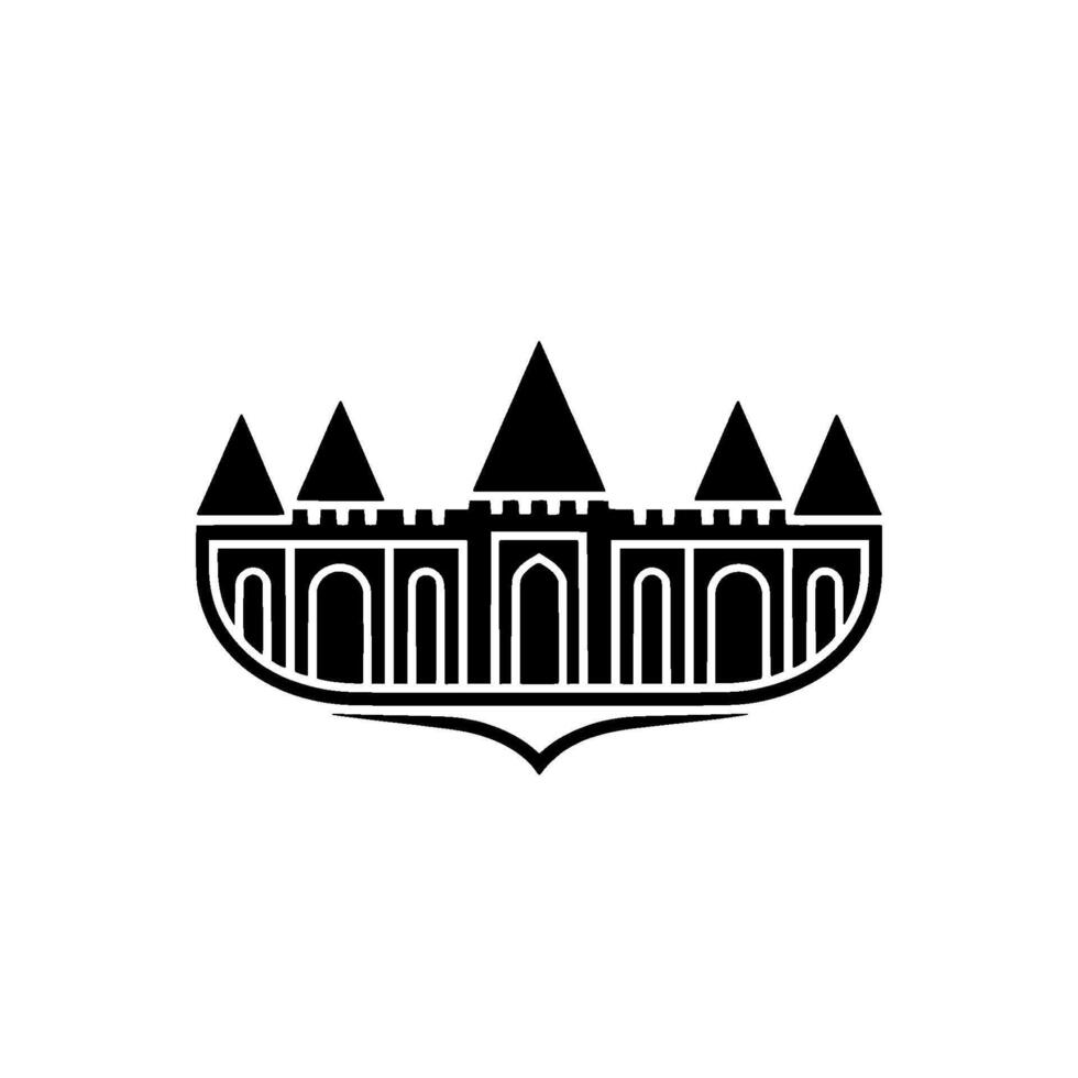 Geometric Fortress Minimalist Emblem of Strength and Heritage vector