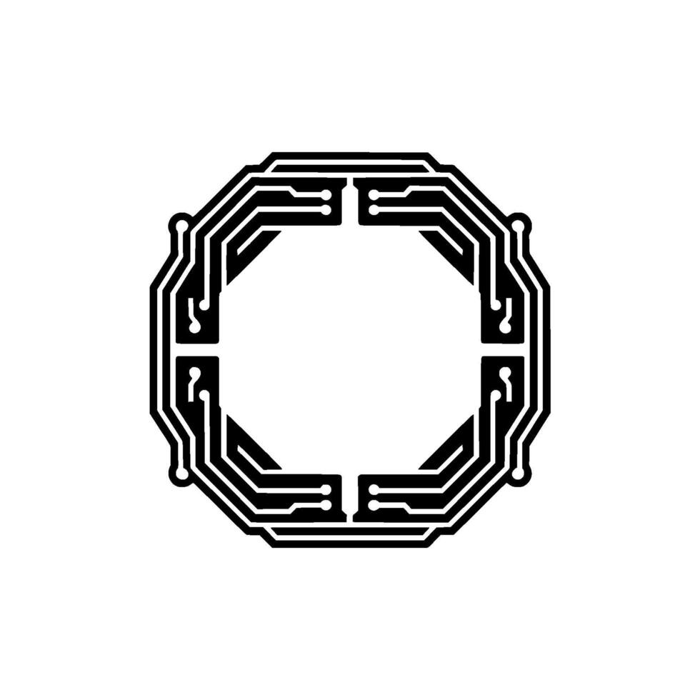 Geometric Circuit Frame, Minimalist Tech vector