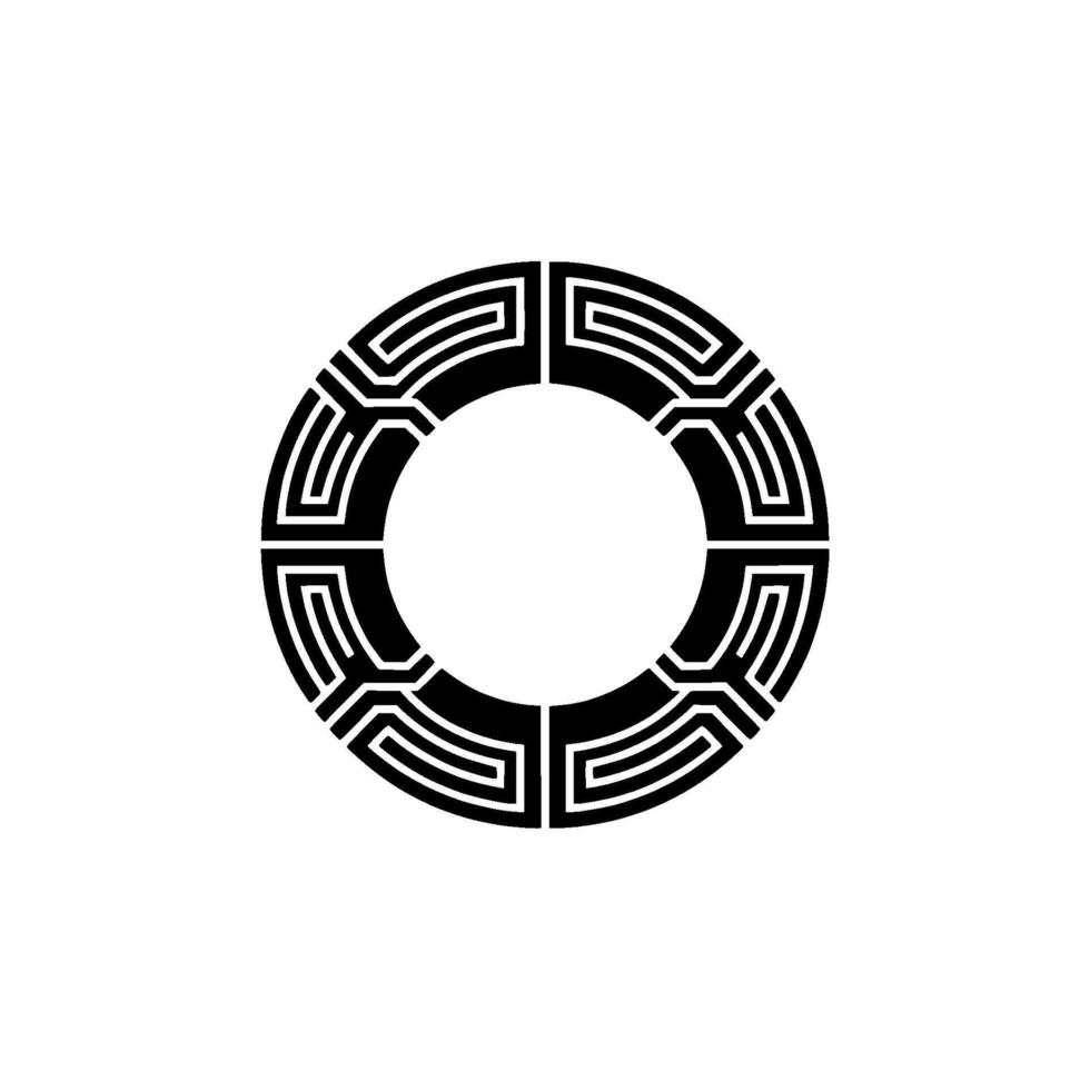 Geometric Circle Emblem, Minimalist, Circular Motif, Pattern - Abstract vector