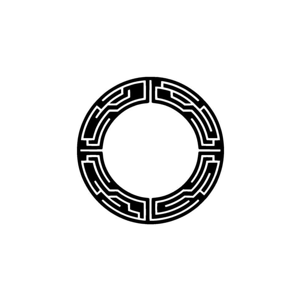 Geometric Circle Emblem, Minimalist, Circular Motif, Abstract - Pattern vector