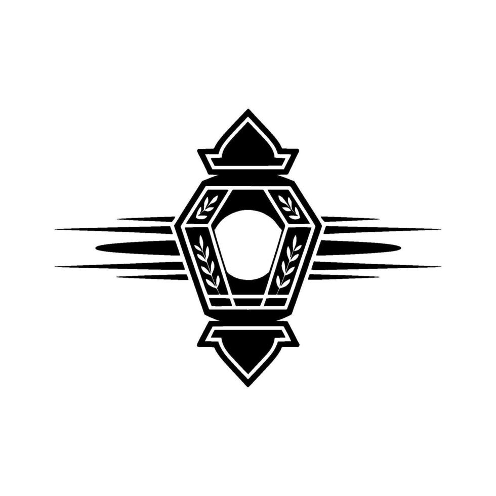 Geometric Lantern Emblem, Vintage Revival, Symbolic vector