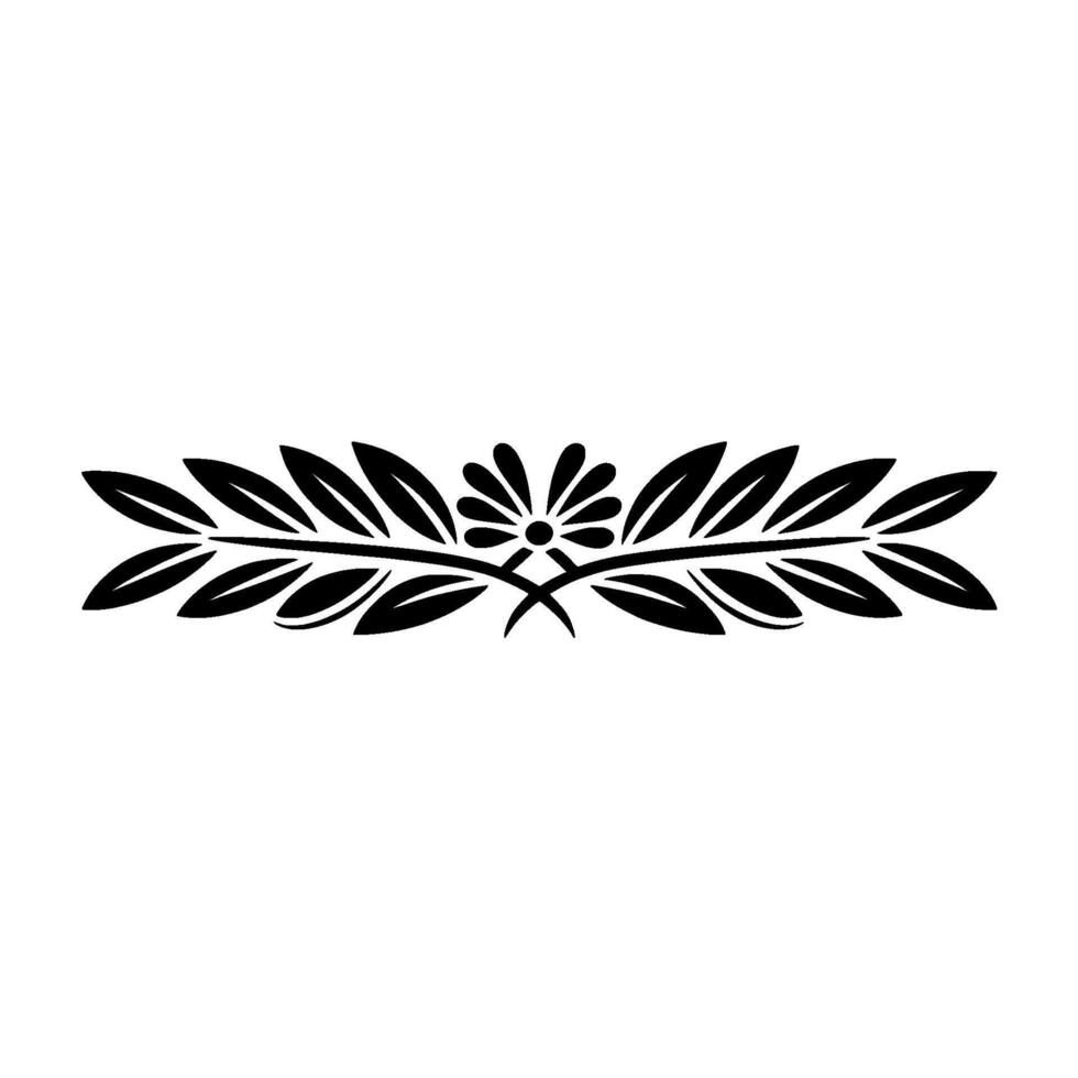 Elegant Botanical Border, Vintage Element - Leaf - Floral vector
