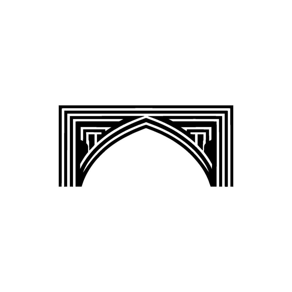 Geometric Arch Emblem, Art Deco Style - Artdeco vector