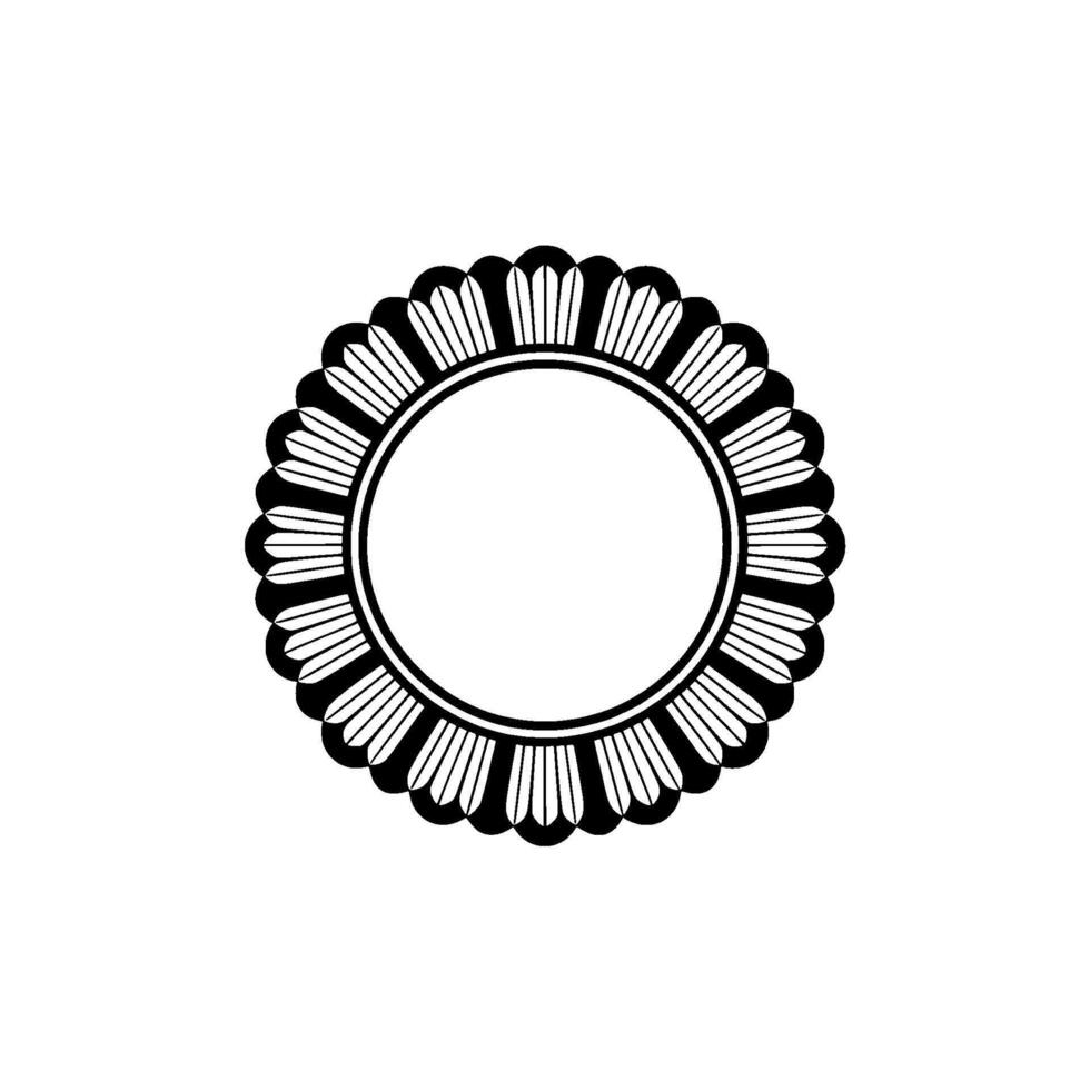 Intricate Circular Ornament, Minimalist, Circle - Floral vector