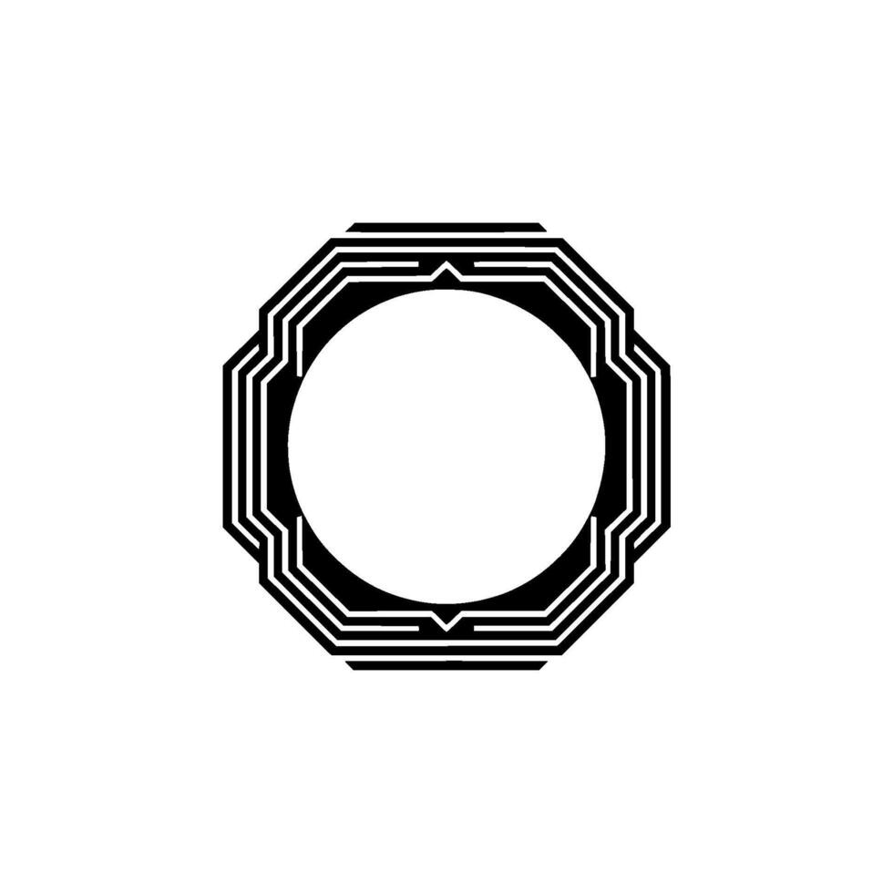 Geometric Deco Frame, Minimalist, Octagon vector