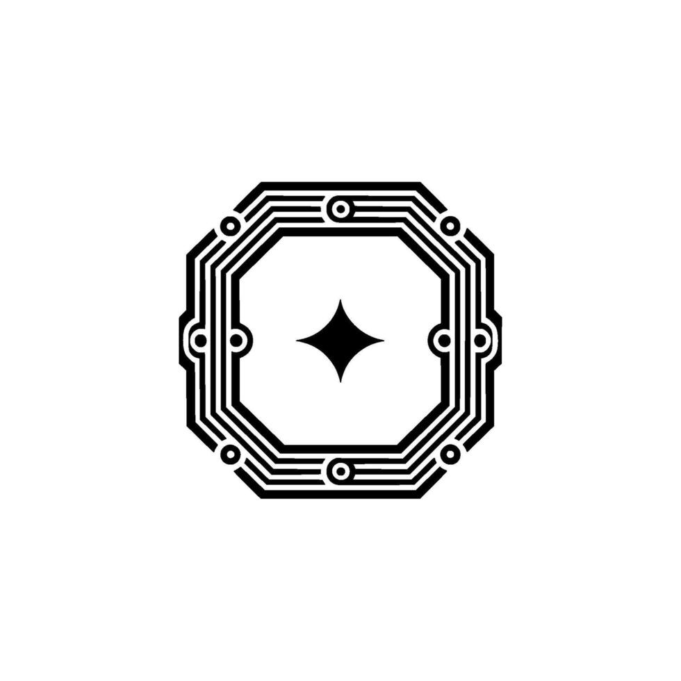 Geometric Deco Emblem, Vintage Style, Luxurious vector