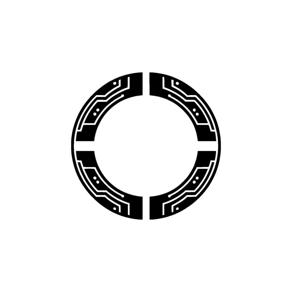 Geometric Circuit Ring, Minimalist Tech vector