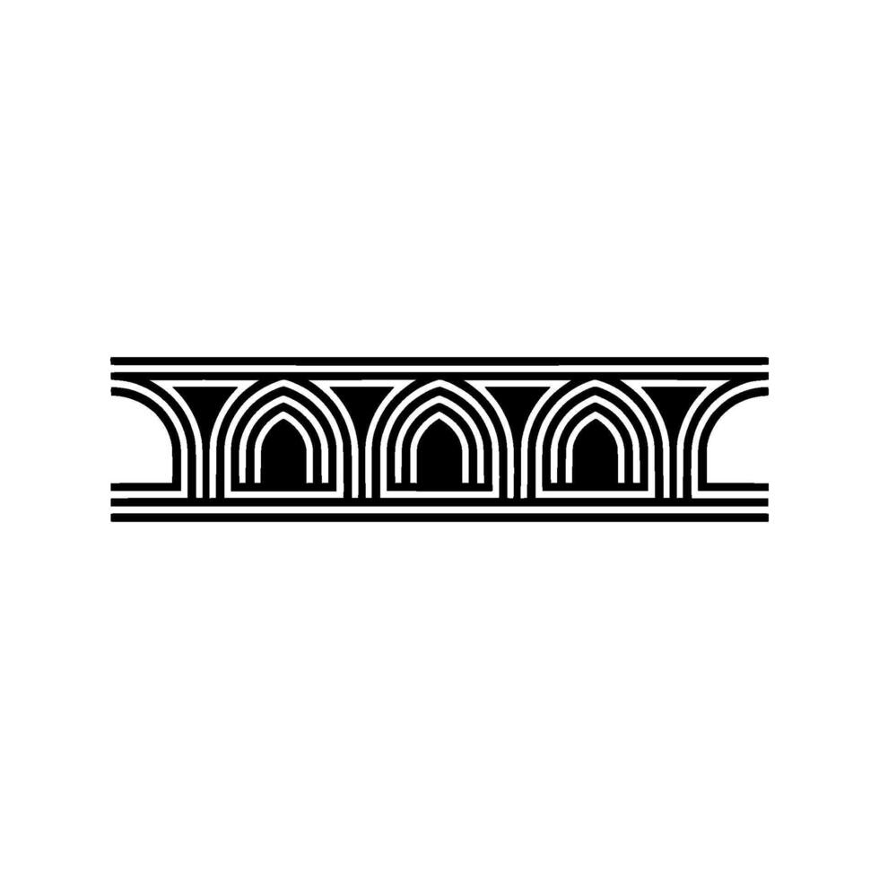 Geometric Arch Border, Streamlined, Minimalist Pattern vector