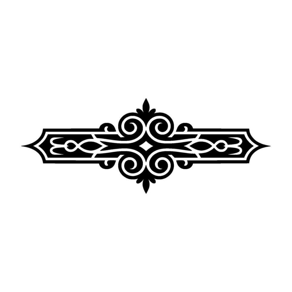 Elegant Black Swirl Border Element, Vintage vector