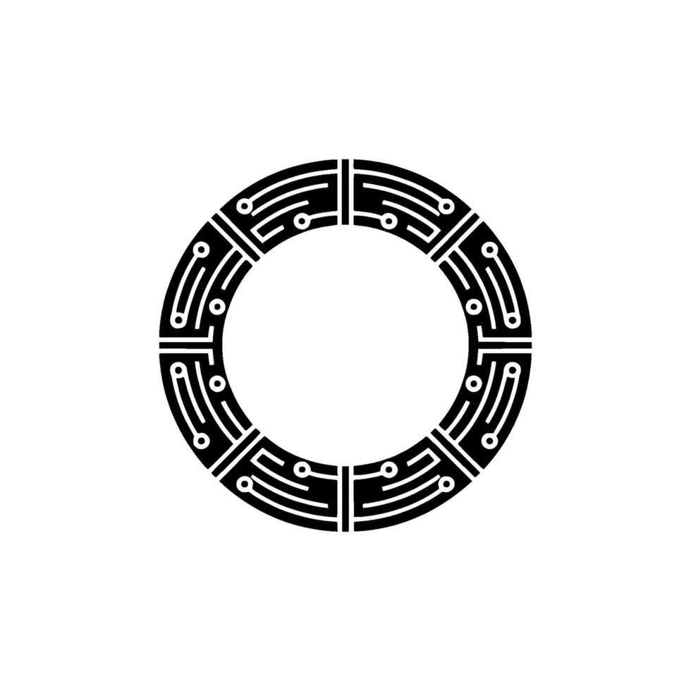 Circuitry Circle Minimalist Tech Emblem, Electronics vector