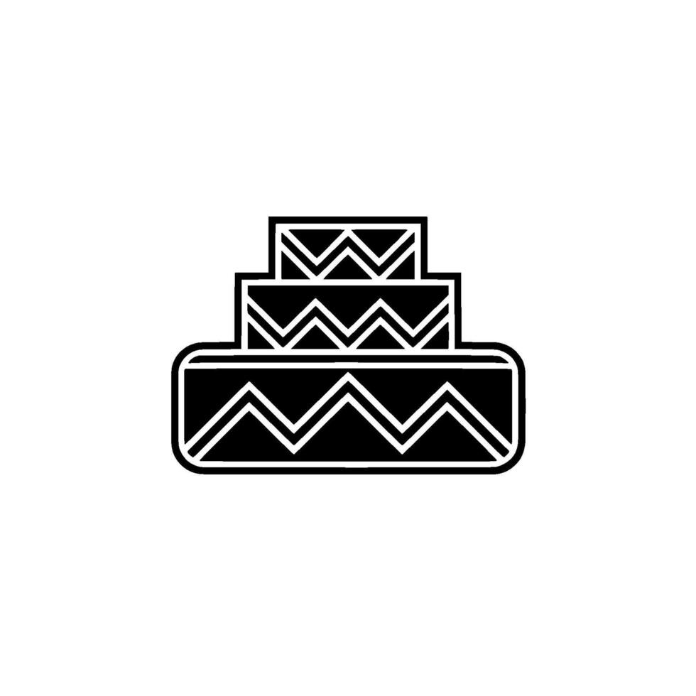 Geometric Cake Stack Minimalist Black White vector