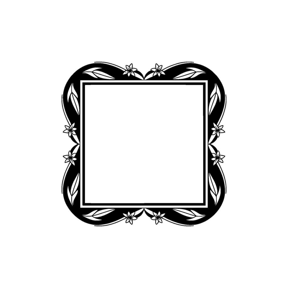 Elegant Floral Frame, Vintage, Minimalist Border vector