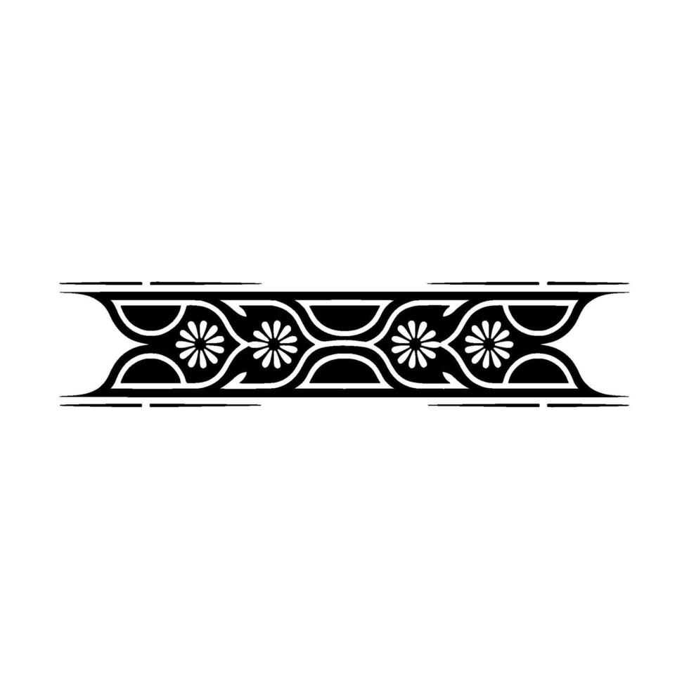 Stylized Floral Border, Art Deco Inspired vector