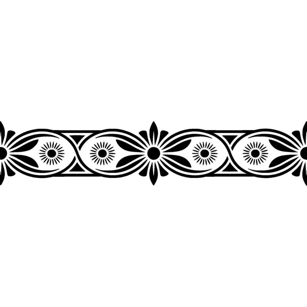 Elegant Black Ornamental Border, Vintage - Ornament - Floral vector