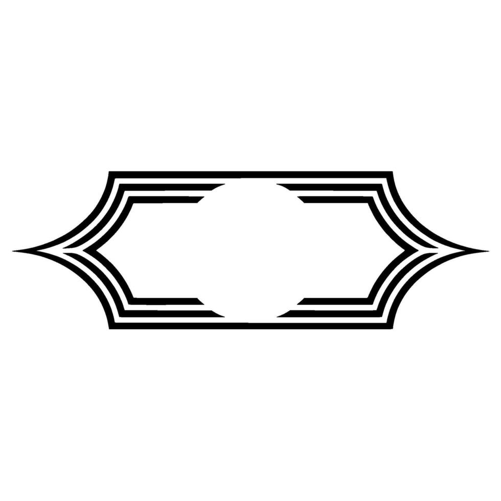Geometric Deco Border, Minimalist, Elegant Outline - Pattern vector
