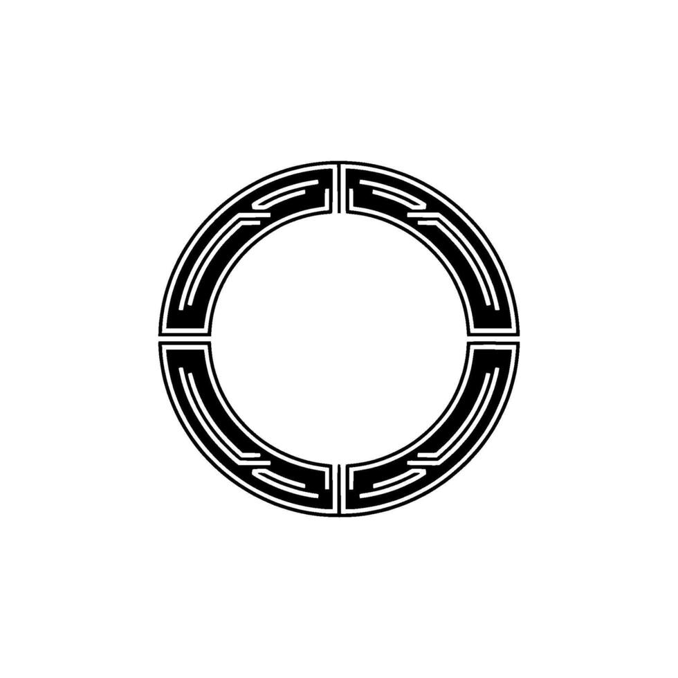 Geometric Circle Emblem, Minimalist, Circular Motif - Symmetry - Pattern vector