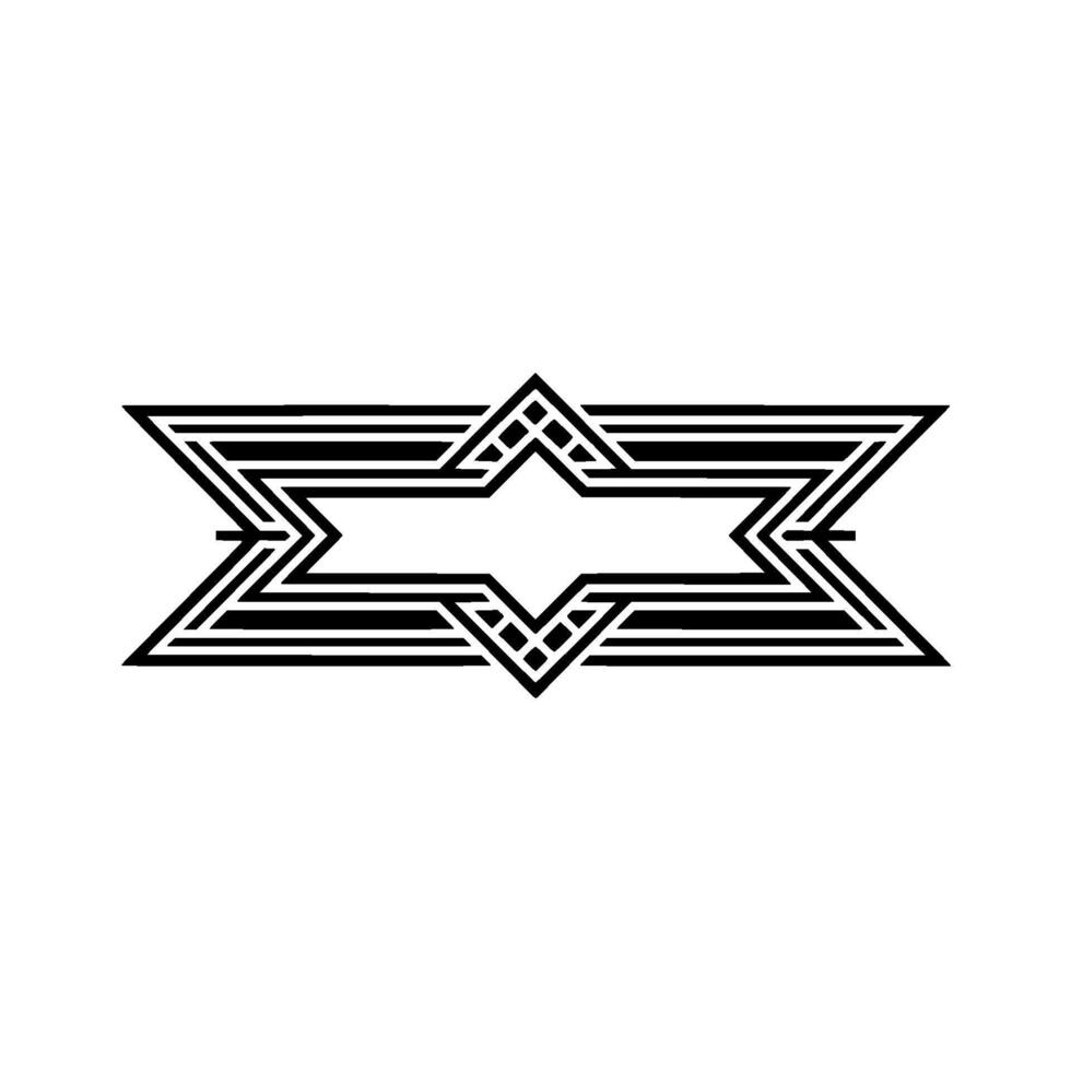 Geometric Deco Emblem, Elegant Border, Minimalist - Linear vector