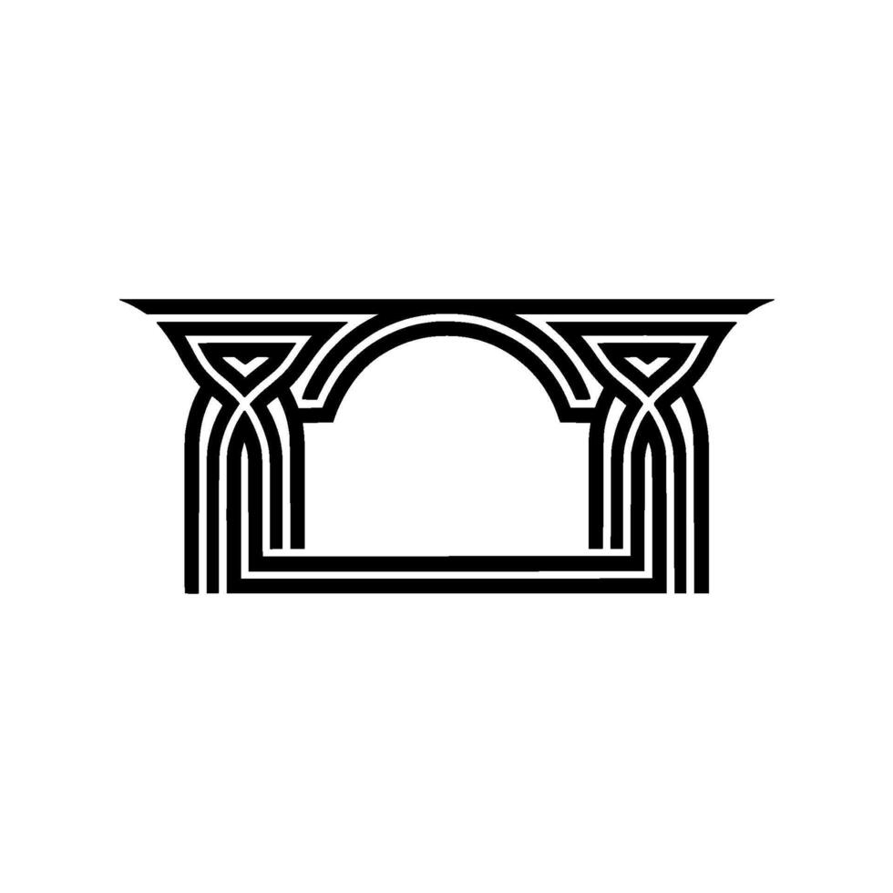 Art Deco Archway, Geometric Ornamentation, Minimalist, Line art - Art deco vector