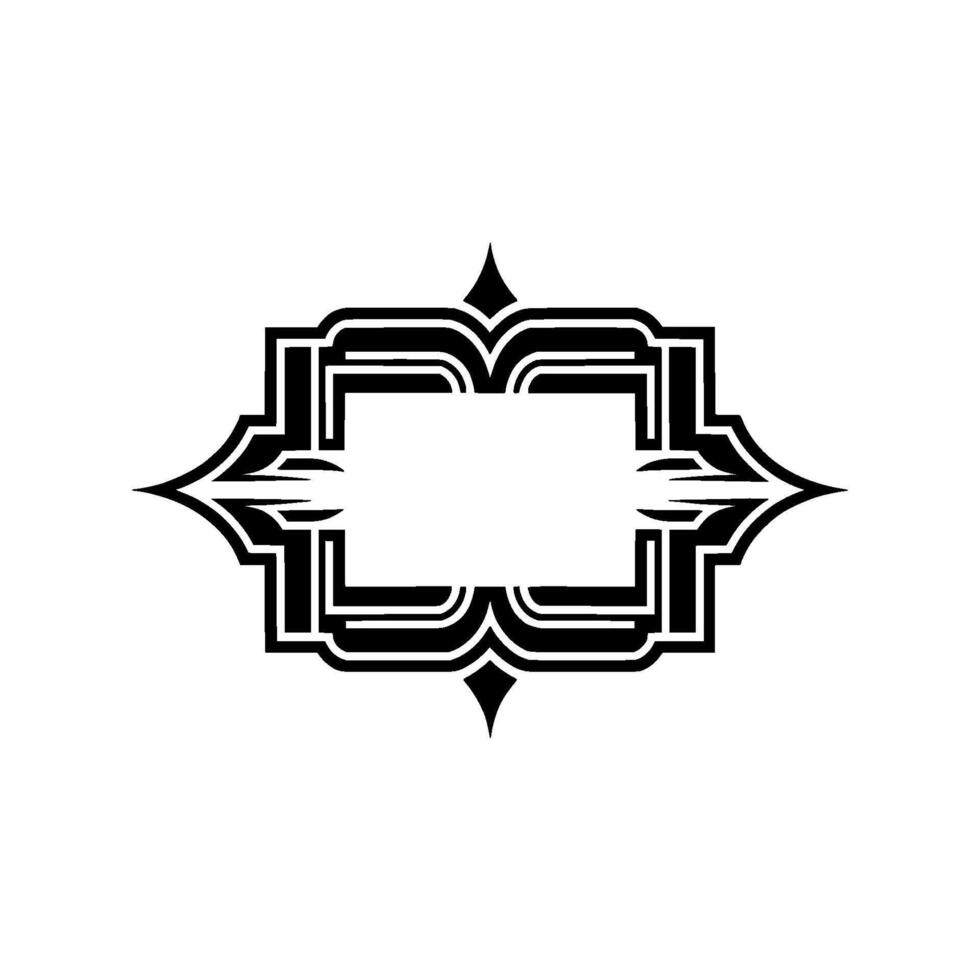 Geometric Deco Frame, Elegant Outline, Minimalist, Symmetrical - Ornate vector