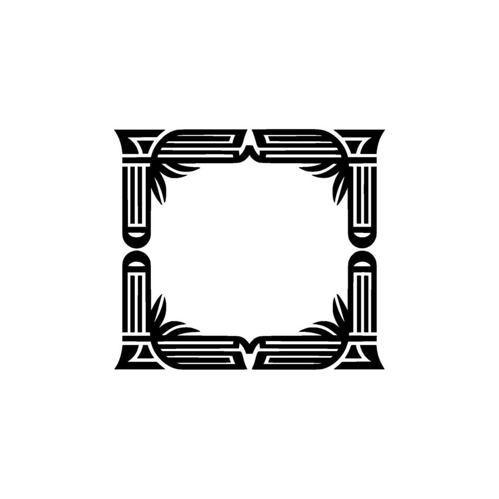 Geometric Deco Frame, Minimalist, Vintage Aesthetic vector