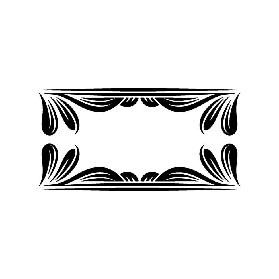 Elegant Black Frame, Decorative Border, Vintage, Ornament - Swirls vector