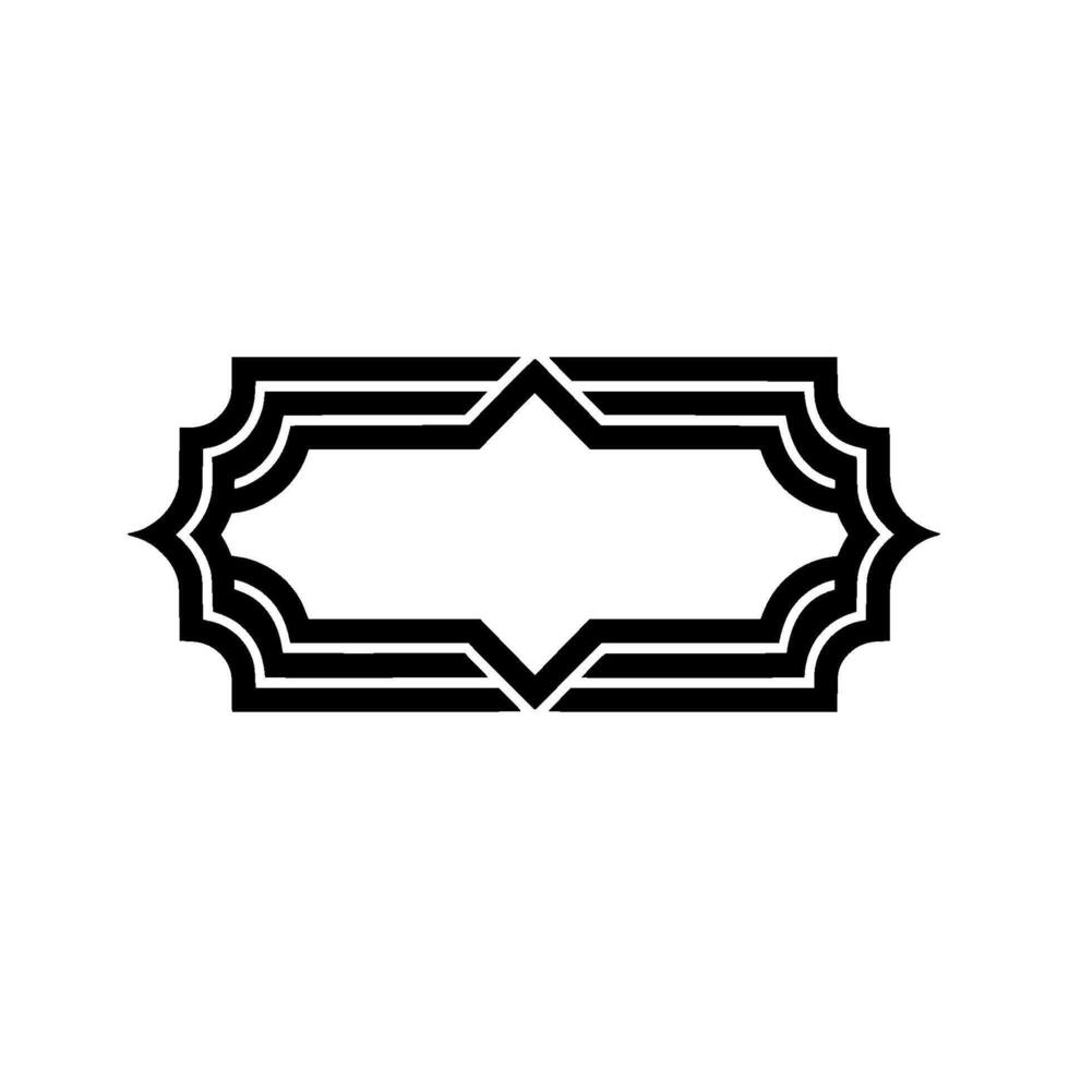 Geometric Deco Frame, Minimalist, Elegant Border, Illustration - Symmetrical vector