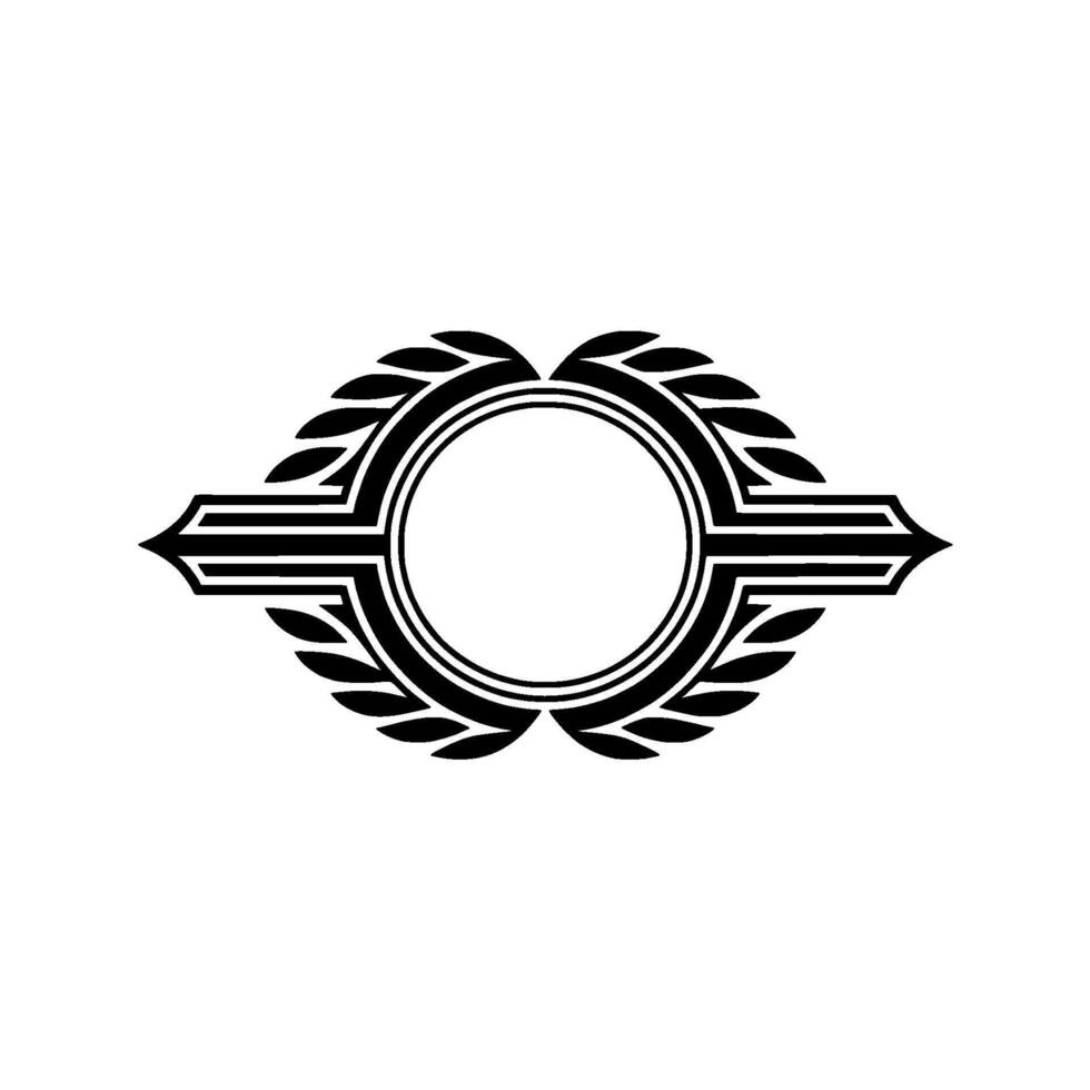 Art Deco Emblem, Vintage Circular Ornament, Elegant vector