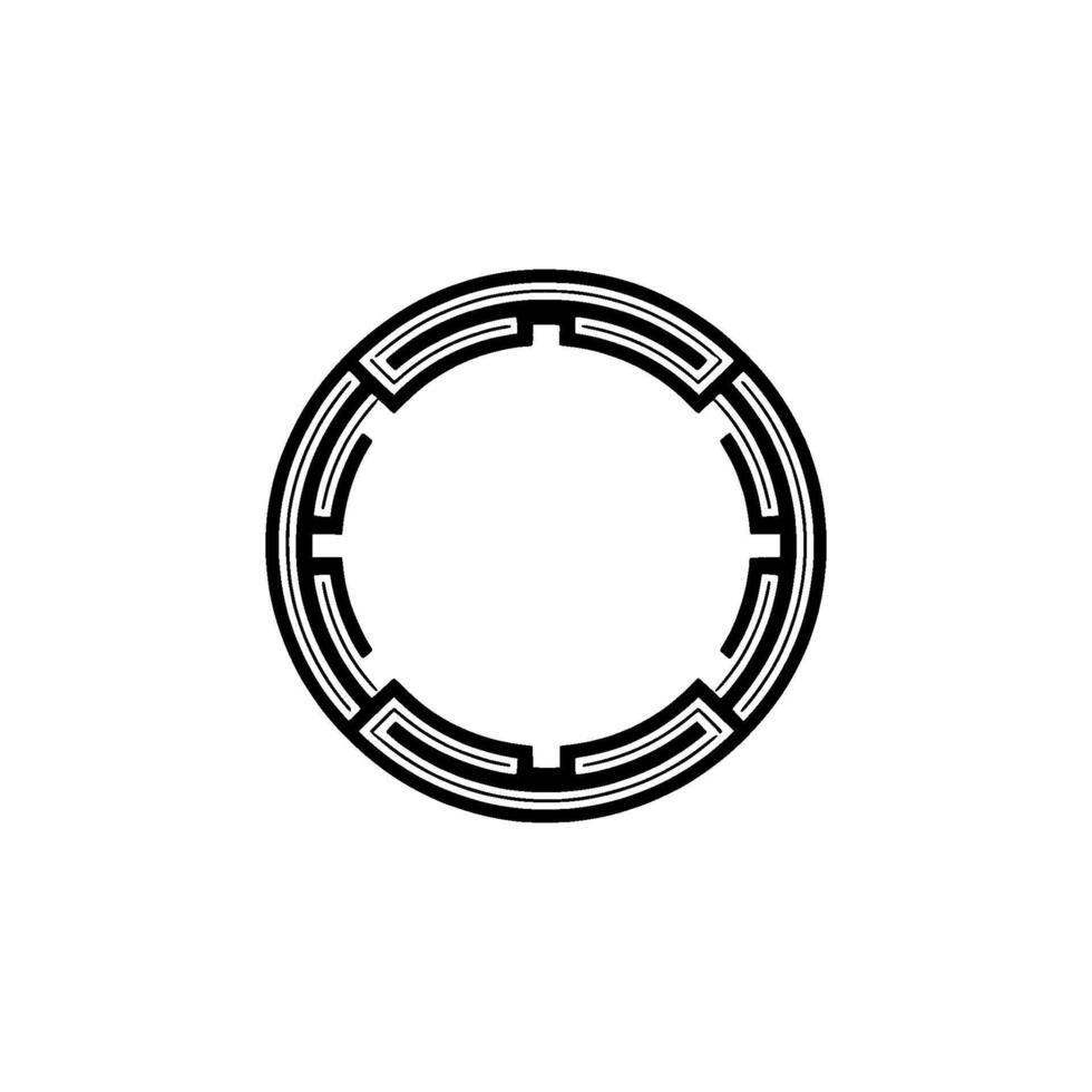 Geometric Circle Emblem, Minimalist, Circular Motif, Outline - Modern vector