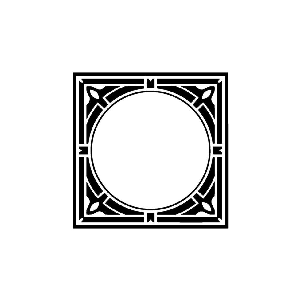 Geometric Frame, Art Deco Ornament, Minimalist, Symmetry vector