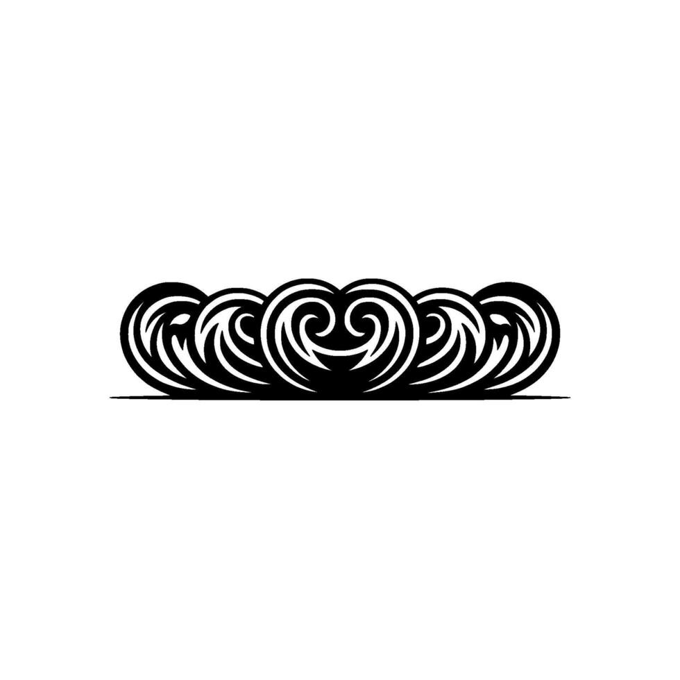 Intricate Tribal Wave Border, Minimalist vector