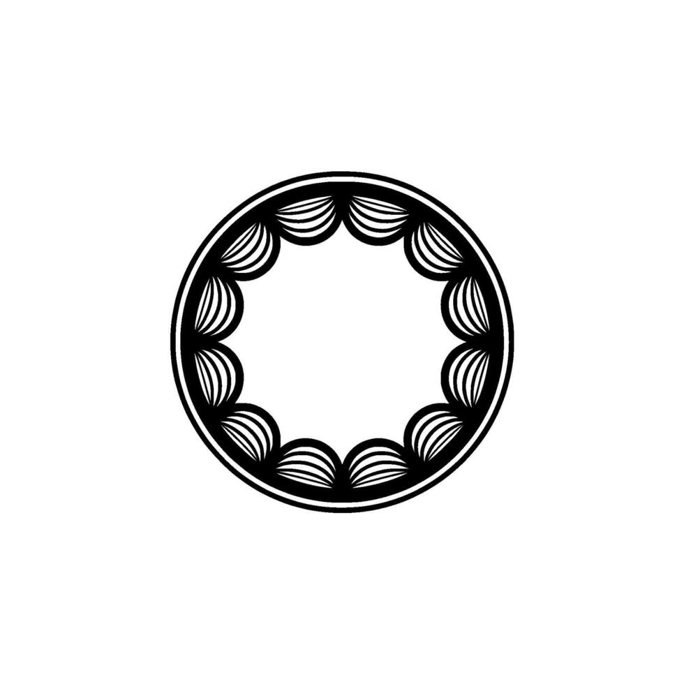 Geometric Circle Emblem, Minimalist, Circular Motif - Pattern - Decorative vector