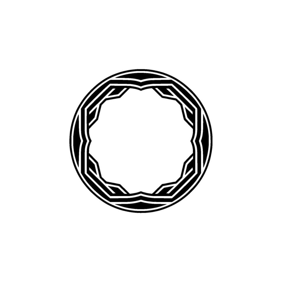 Geometric Circle Frame, Minimalist, Abstract Pattern - Outline vector