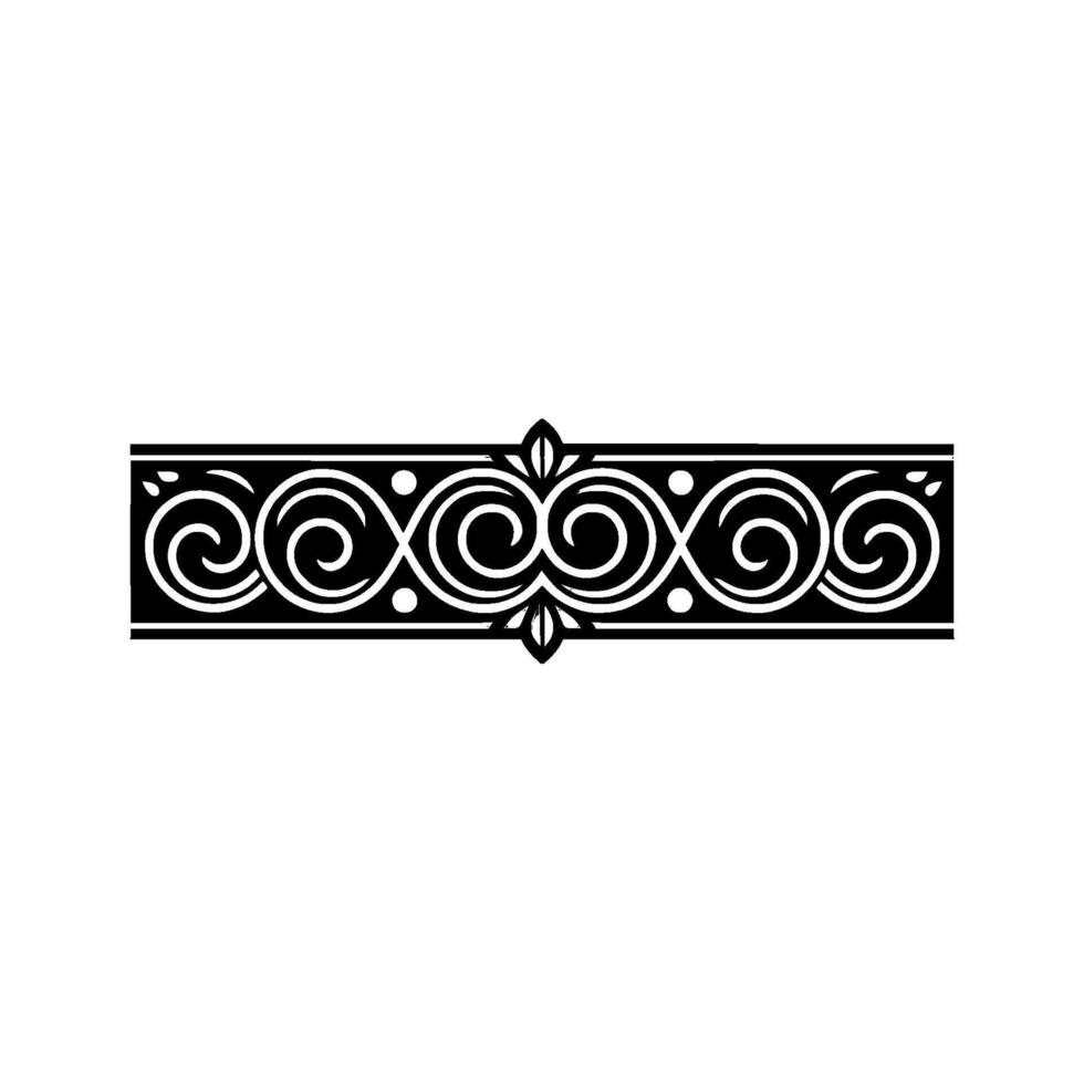Elegant Black and White Ornamental Border - Linear vector