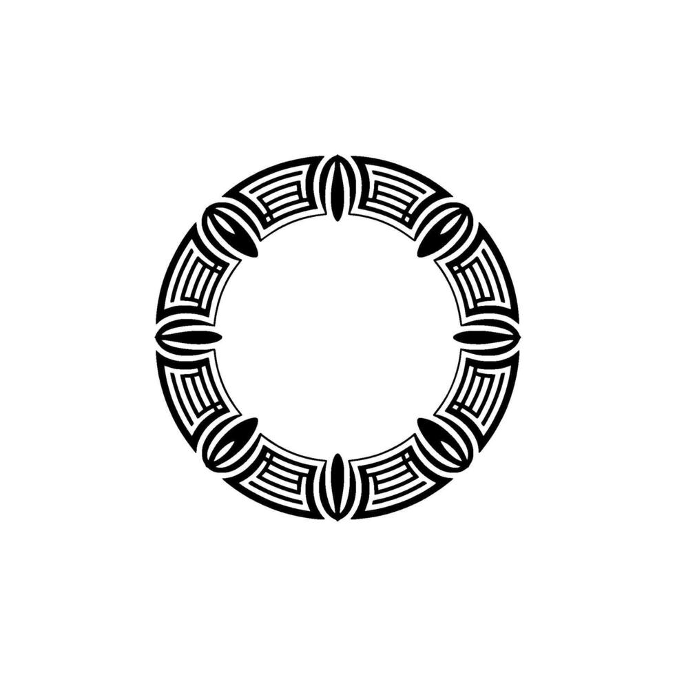 Geometric Tribal Frame, Minimalist, Circular Motif - Circle vector