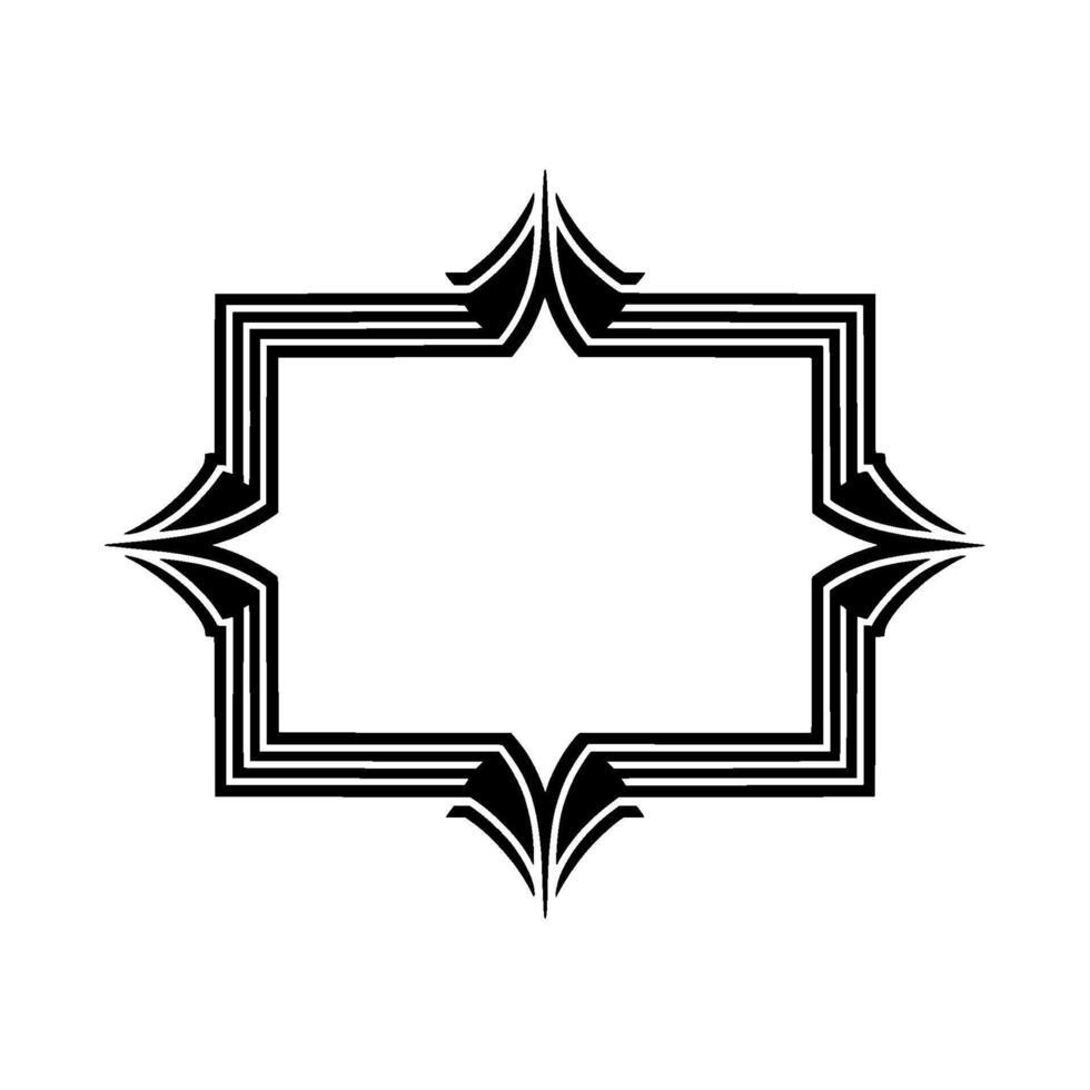 Geometric Deco Frame, Elegant Outline, Minimalist, Minimalism - Abstract vector