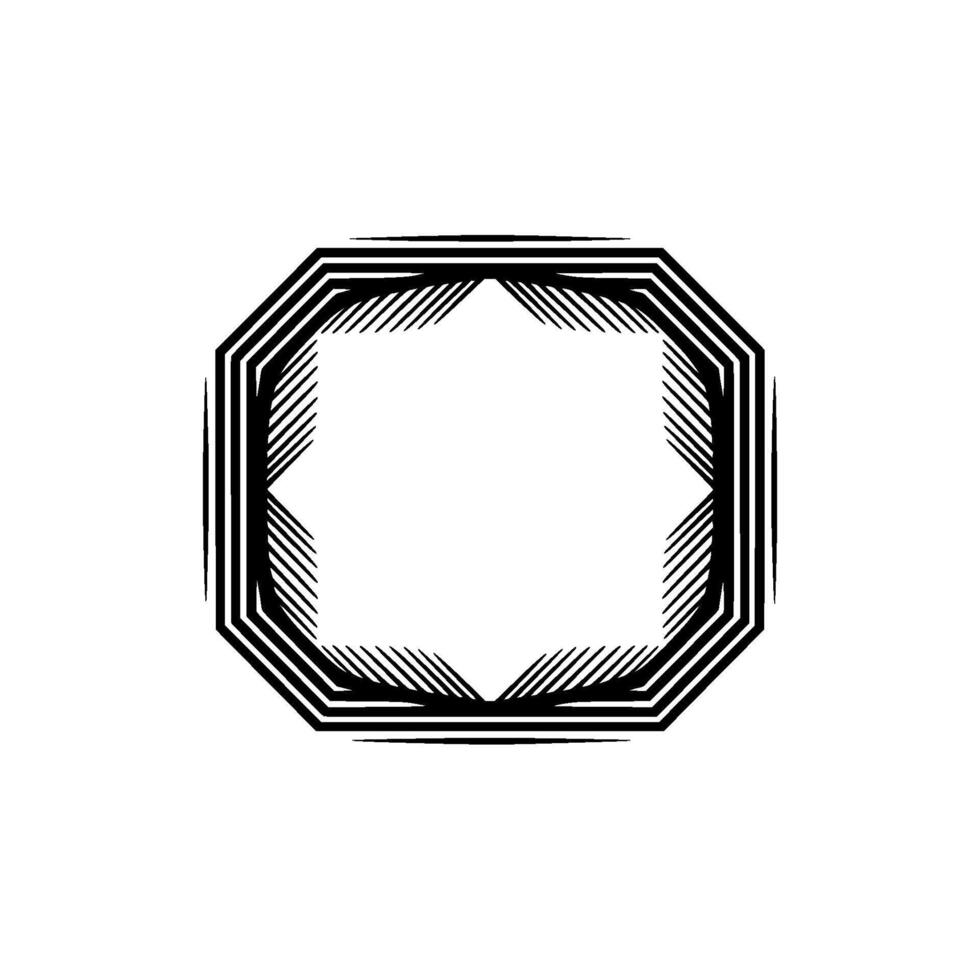 Geometric Octagon Frame, Minimalist, Modern Outline vector