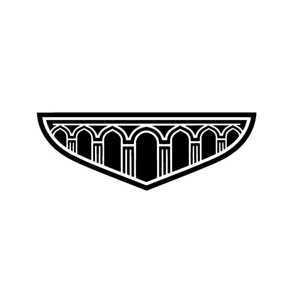 Gothic Arch Emblem, Minimalist - Silhouette vector