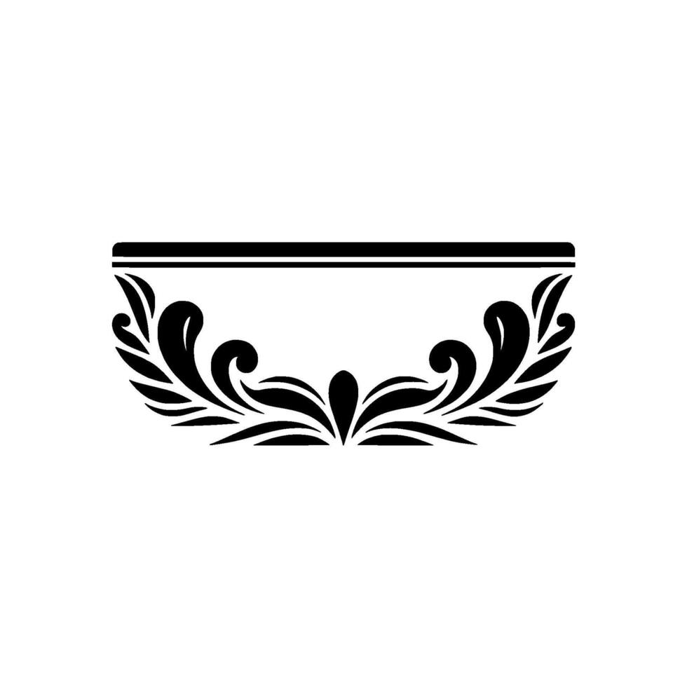 Elegant Black Floral Border, Vintage Element, Laurel vector